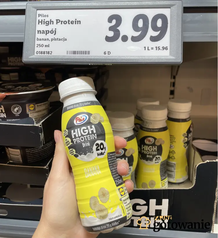 Wysokobiałkowy napój bananowy High Protein – Pilos, Lidl