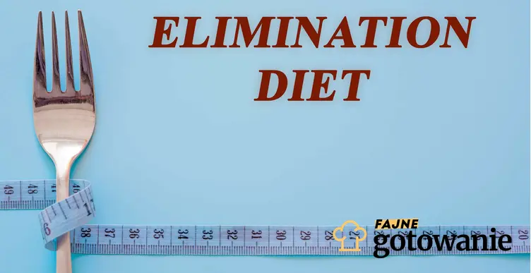 Na zdjęciu przedstawiony jest widelec owinięty centymetrem krawieckim oraz napis "elimination diet".