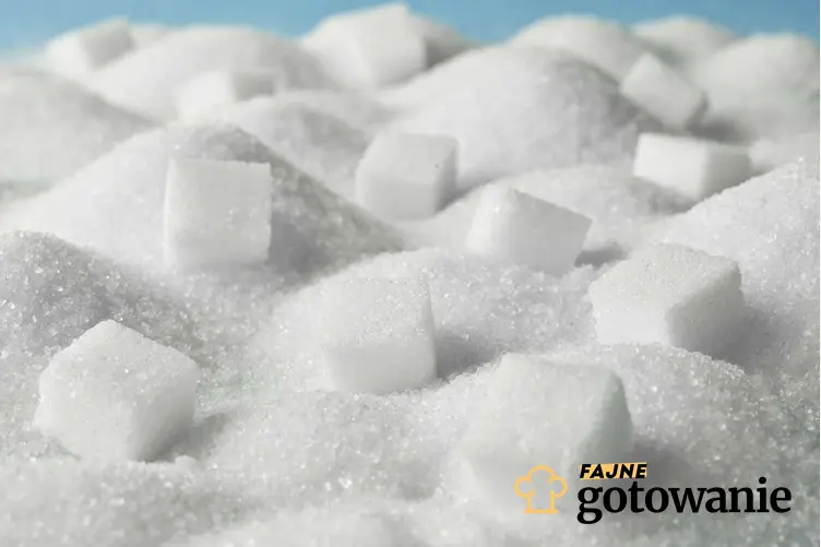 Biały cukier, który jest źródłem cukrów prostych