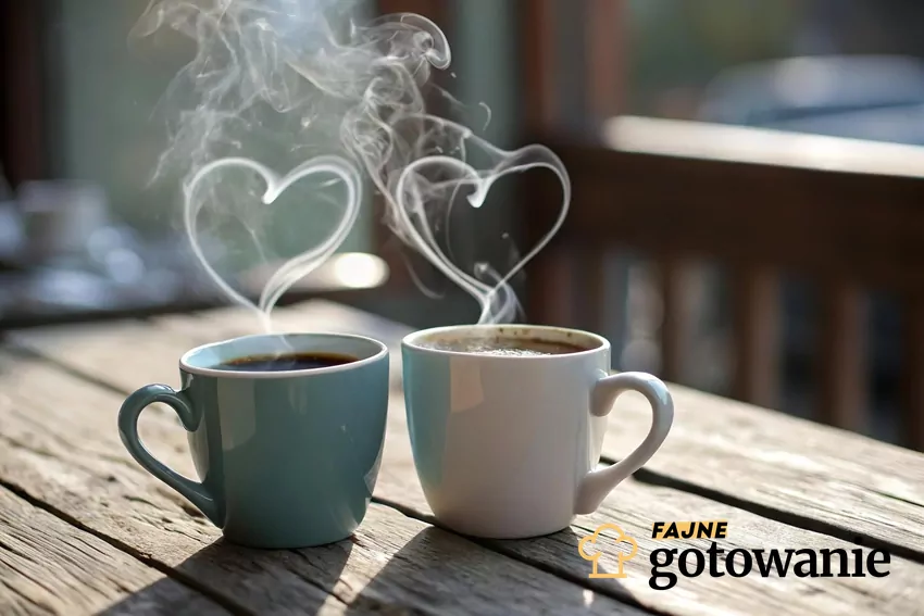 Świeżo mielona kawa to gwarancja intensywnego smaku i bogatego aromatu Dwa kubki z kawą
