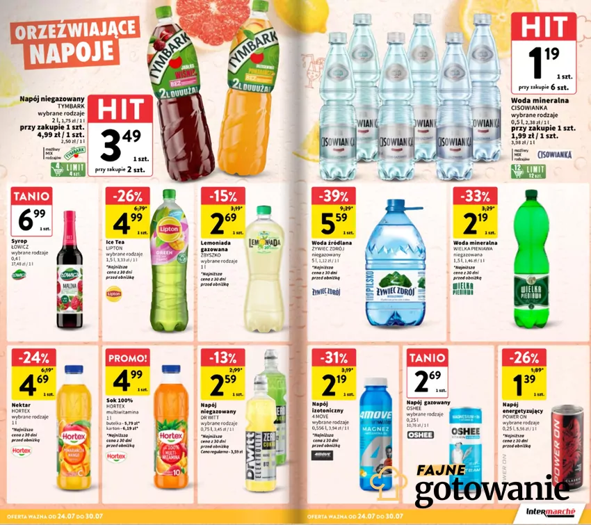 Napoje w obniżonych cenach Intermarche - gazetka