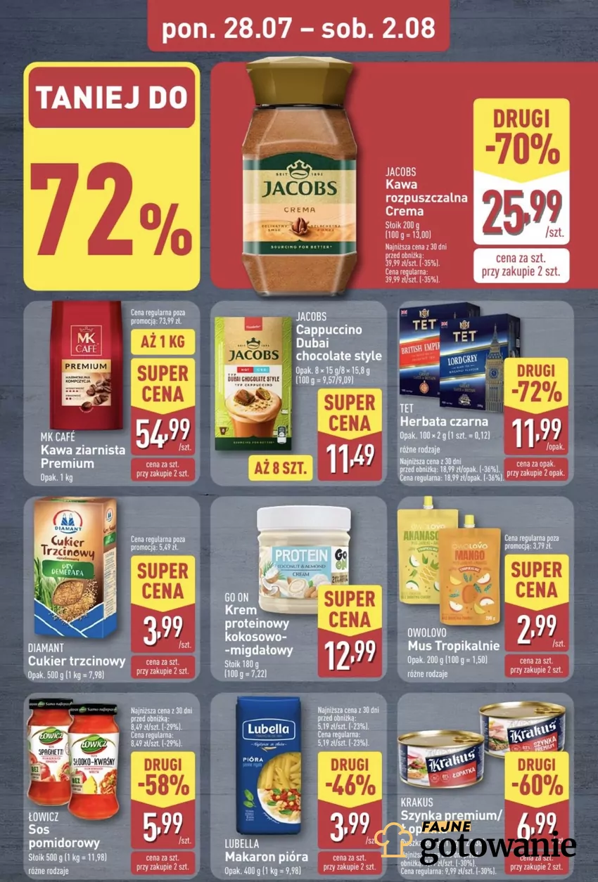 Za drugie opakowanie zapłacisz 70% mniej Promocje w ALDI