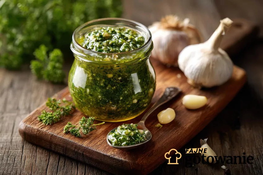 To prawda, że jest kaloryczne, ale za tym kryje się bardzo duża ilość cennych związków Zielone pesto w słoiczku