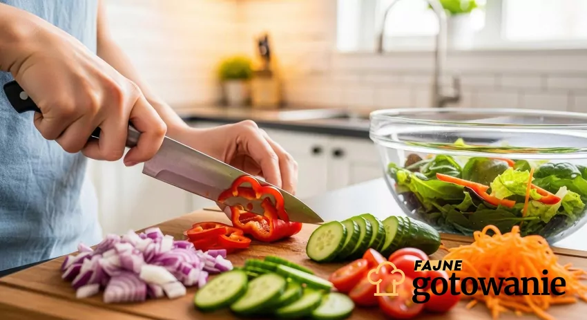 Kobieta robi sałatkę