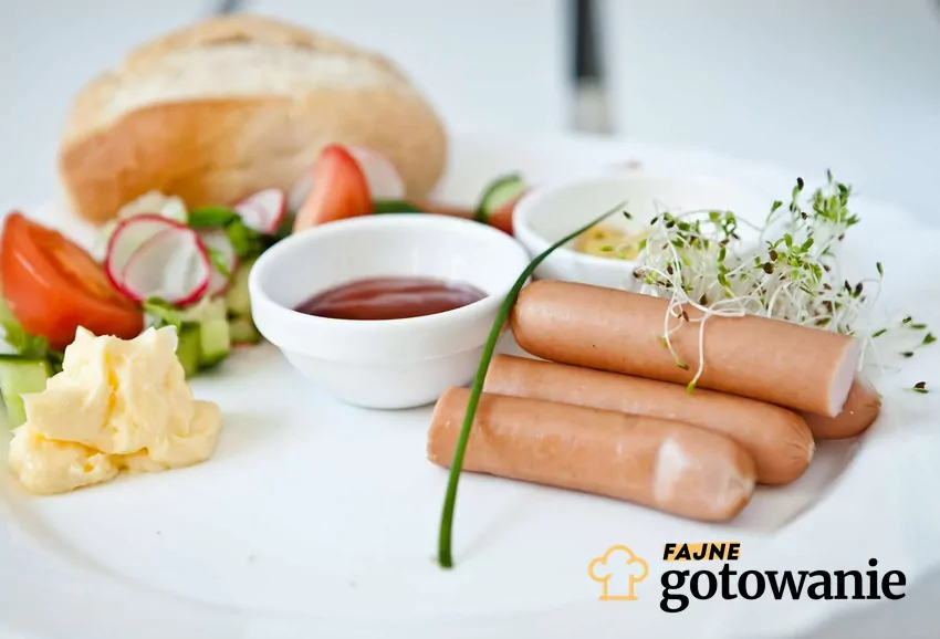 Parówki podane na talerzu