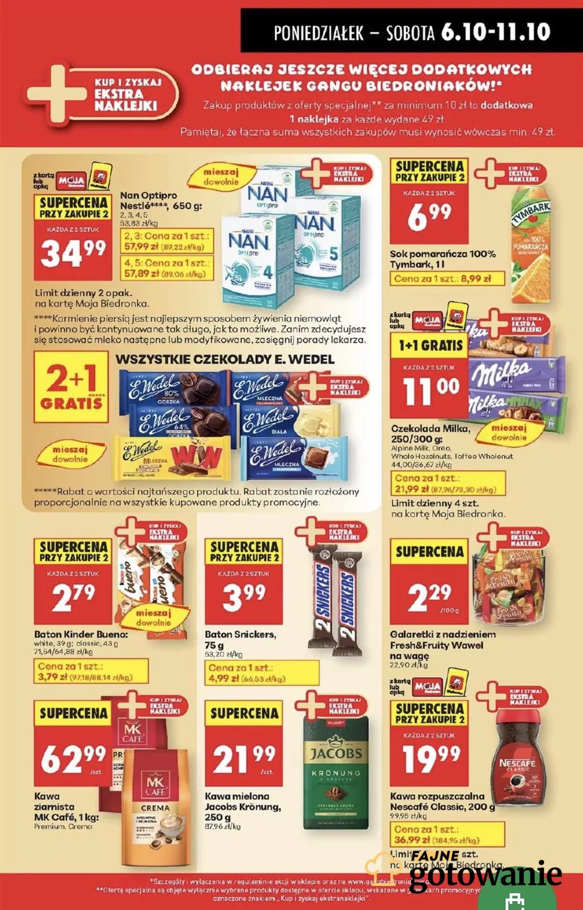 Jedna czekolada kosztuje 11 zł, więc jest to potężna zniżka Promocje w Biedronce