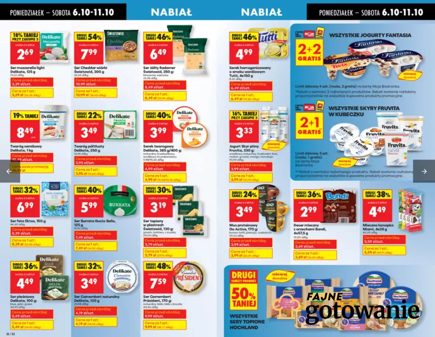 W Biedronce nabiał w rewelacyjnych cenach Biedronka - gazetka