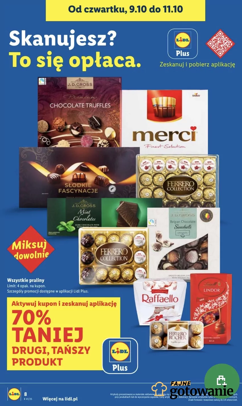 W tej promocji biorą udział wszystkie praliny Promocje w Lidlu