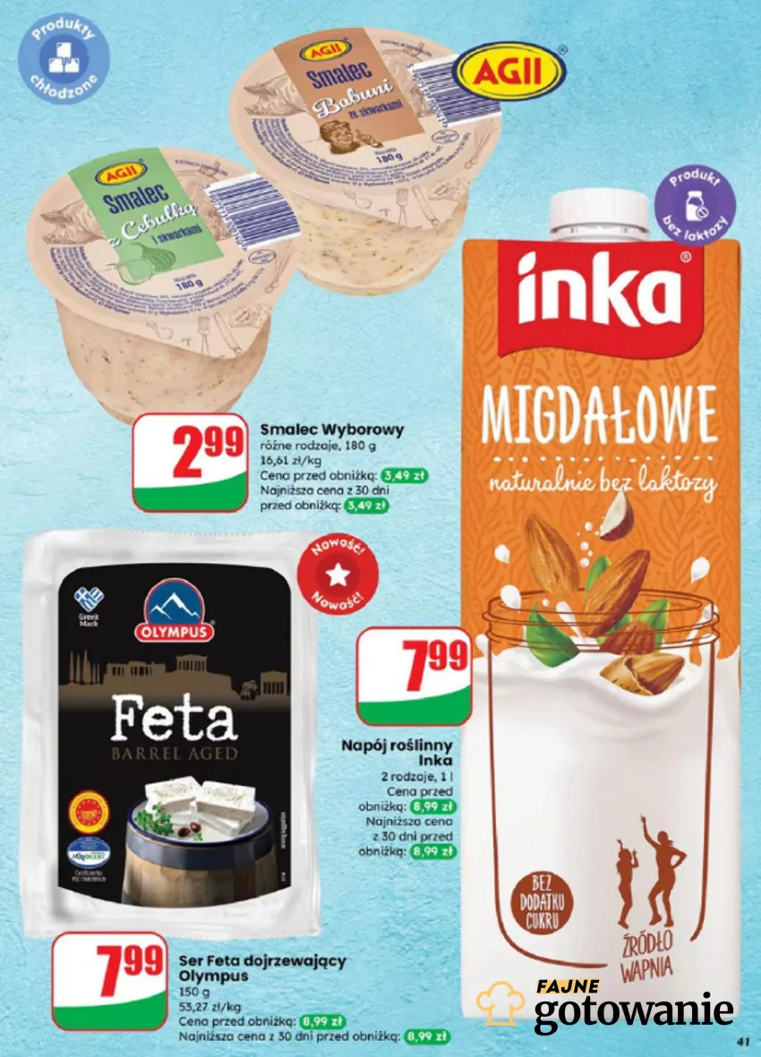 W Dino obniżki cen m.in. smalcu i napojów roślinnych Dino - gazetka