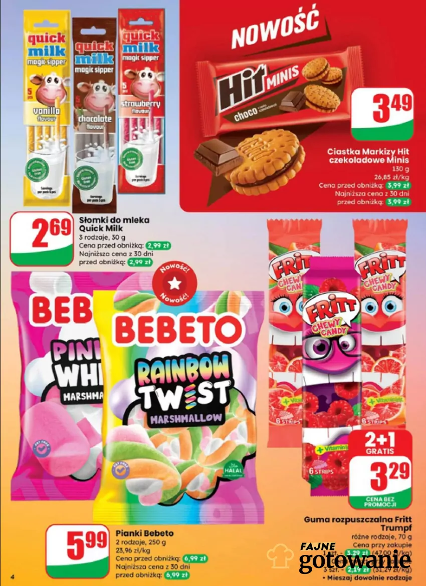 W promocji m.in. popularne ciasteczka i gumy rozpuszczalne Dino - gazetka