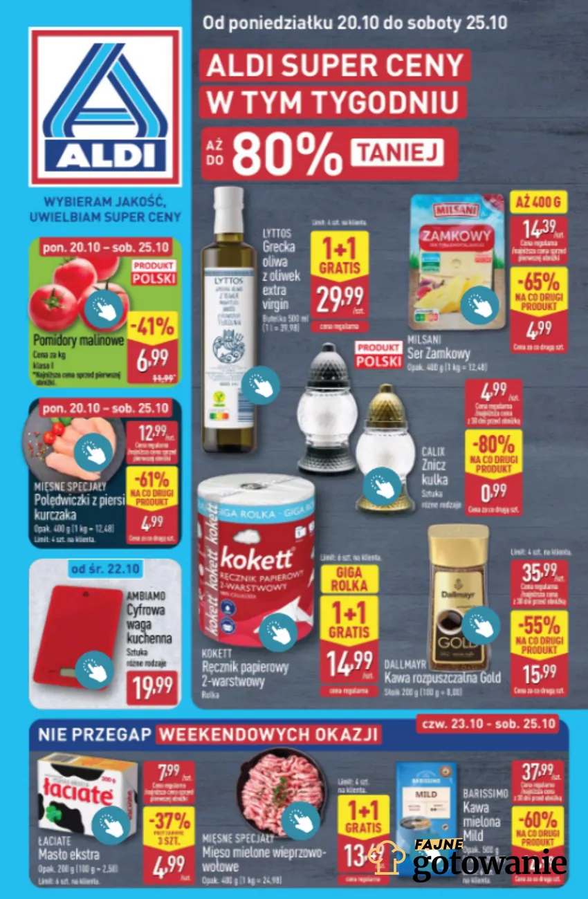 W ALDI przeceny m.in. oliwy, pomidorów i sera żółtego Aldi - gazetka