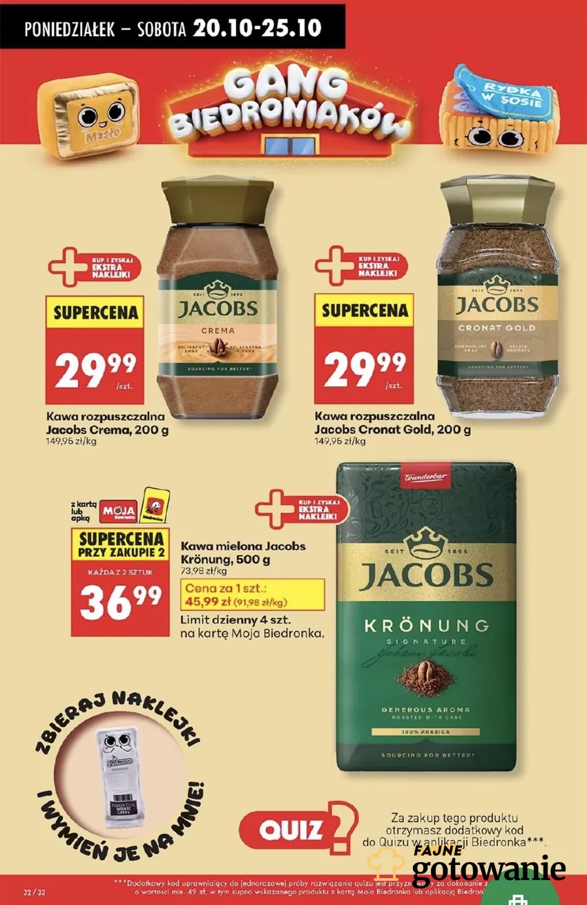 W tym tygodniu kilka kaw marki Jacobs jest w fajnej cenie Promocje w Biedronce