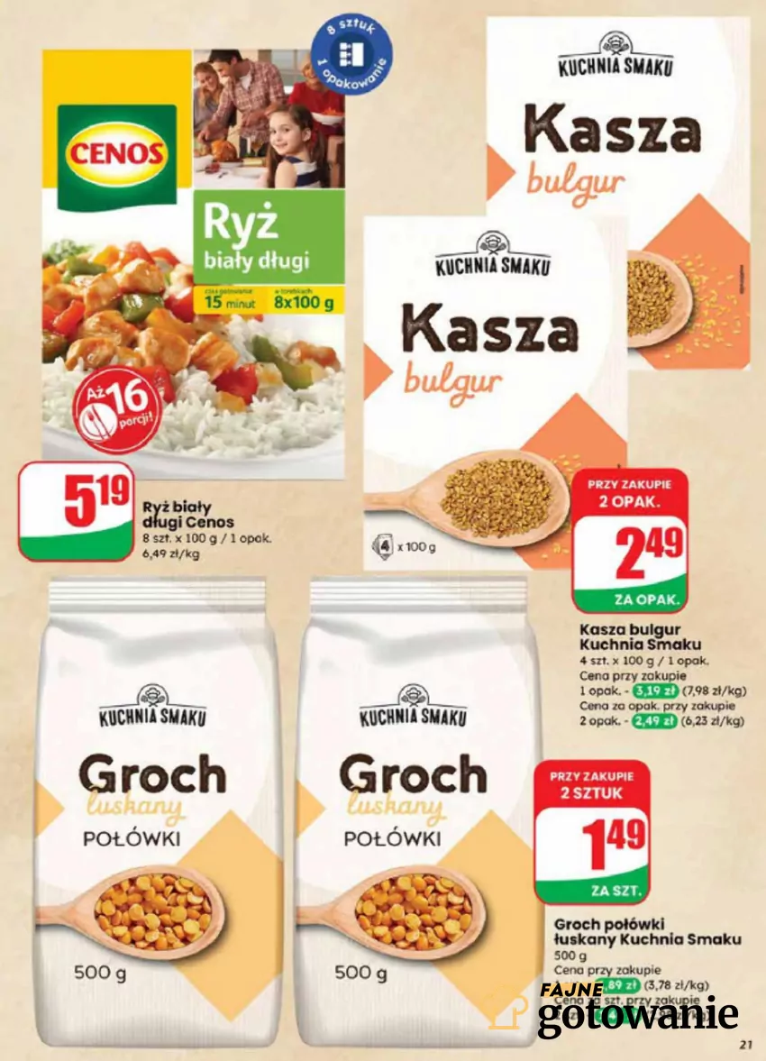 Do 28.10 w promocji m.in. kasza bulgur i groch łuskany Dino - gazetka
