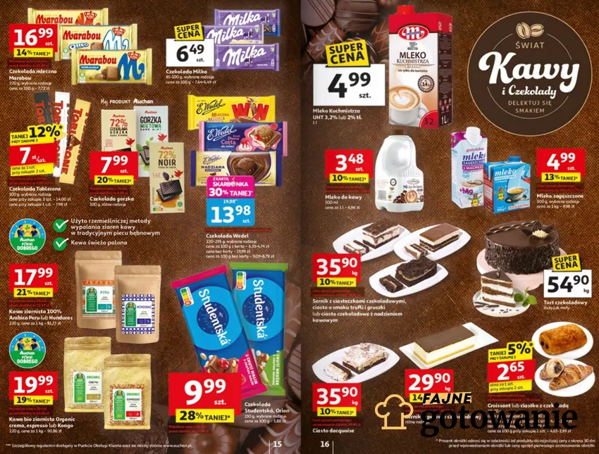 Słodycze w Auchan w promocji, m.in. kultowa czeska czekolada Auchan - gazetka