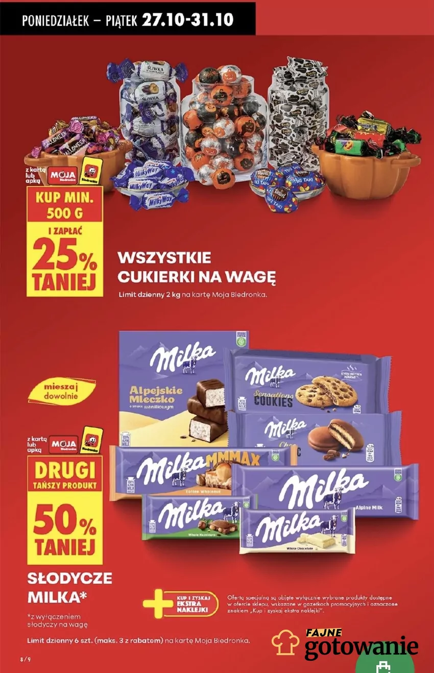 Cukierki na wagę w tym tygodniu będą tańsze o 25%, jeżeli kupisz minimum 500 g Promocje w Biedronce