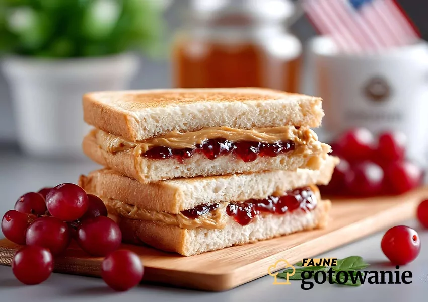 Kanapka z flagą amerykańską w tle