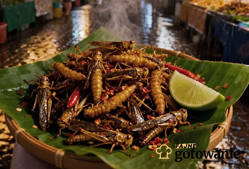 Danie z owadów podane z limonką i przyprawami