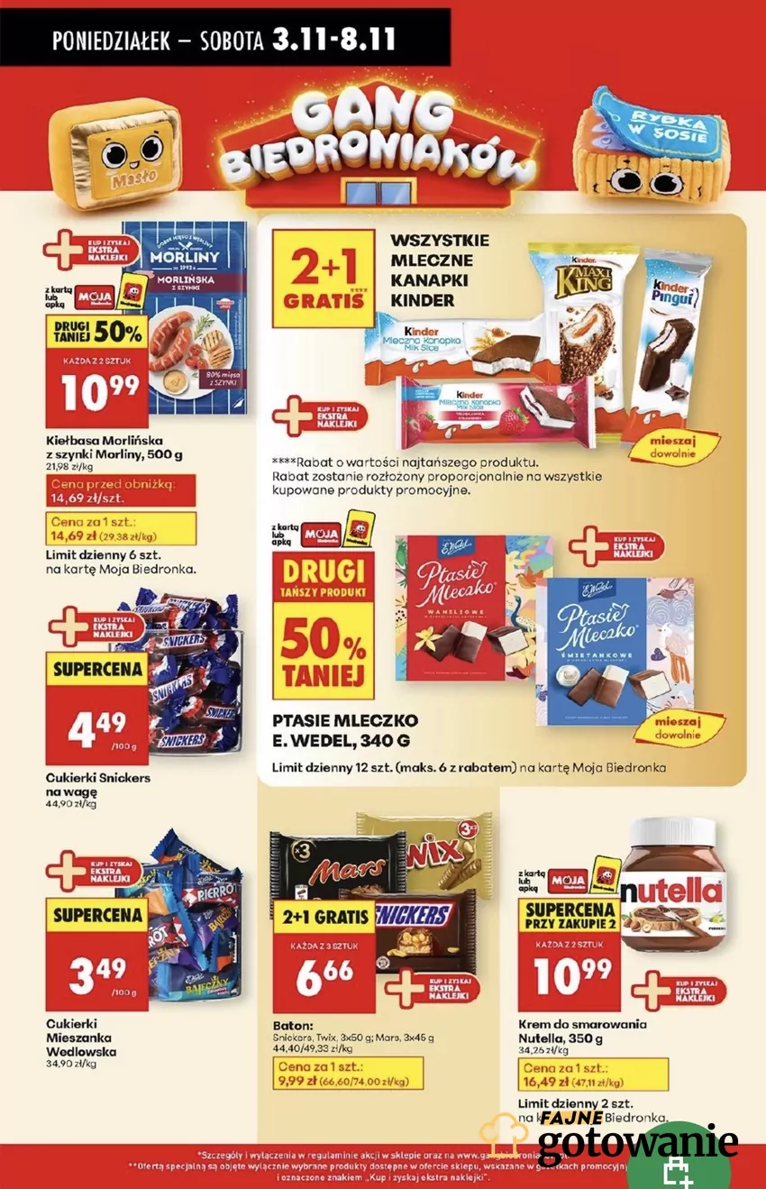 Jest również bardzo doba promocja na Mleczne Kanapki od Kinder Promocje w Biedronce