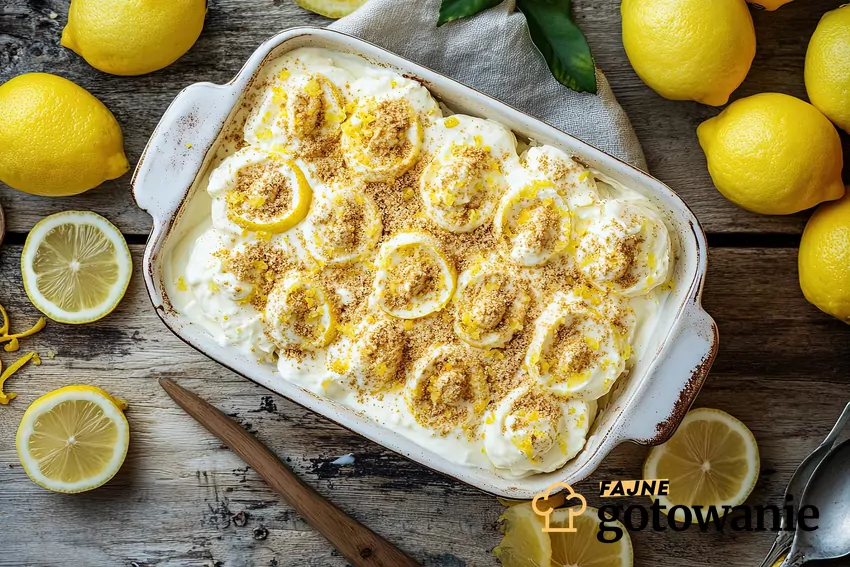 To połączenie bardzo dobrze do siebie pasuje Widok z góry na ciasto w blaszce