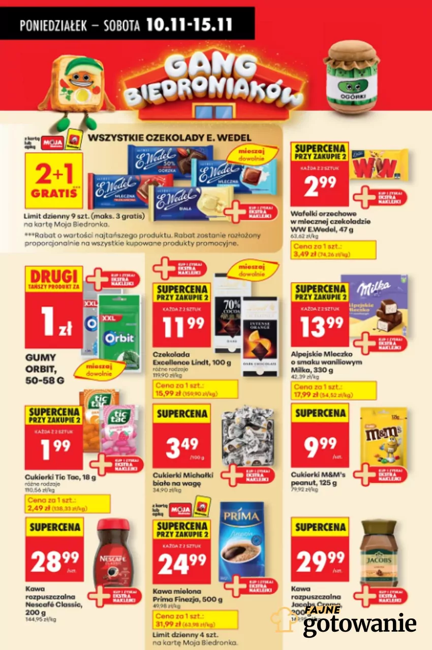 W promocji m.in. kultowe czekolady Wedel Biedronka - gazetka