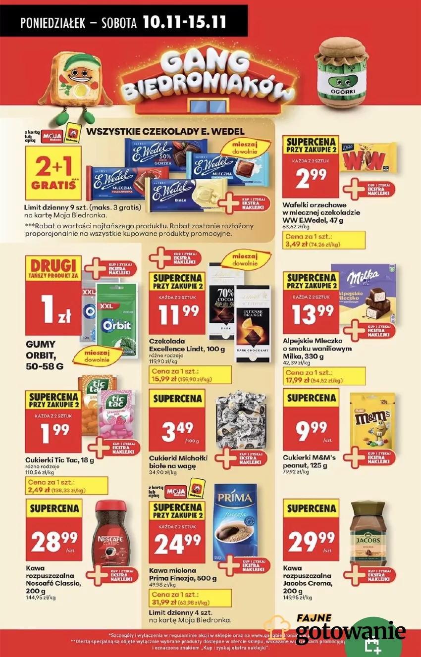 Wszystkie czekolady E.Wedel są w promocji 2+1 gratis Promocje w Biedronce