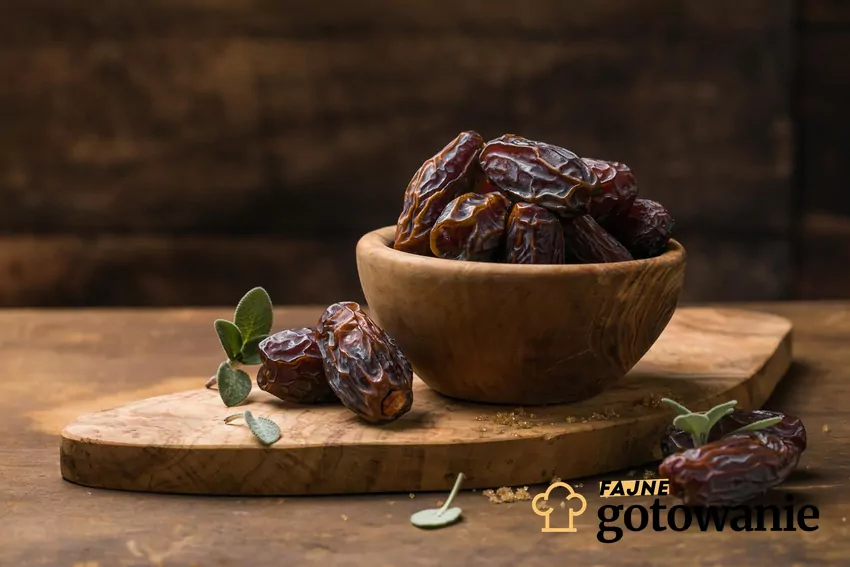 Cechują się sporą zawartością potasu Suszone daktyle w misce