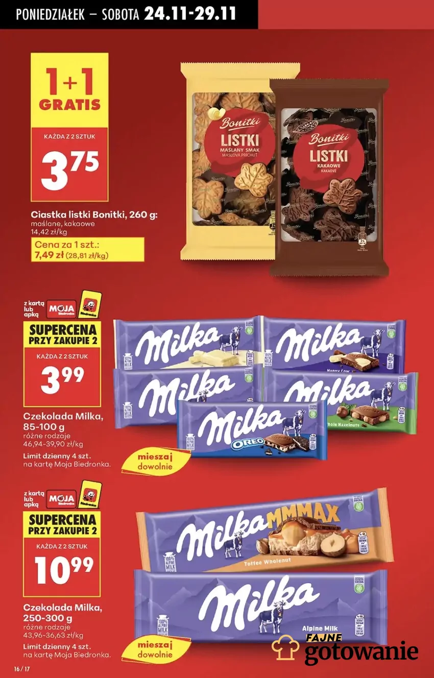 Zarówno mała jak i duża czekolada ma obecnie świetną cenę Promocje w Biedronce