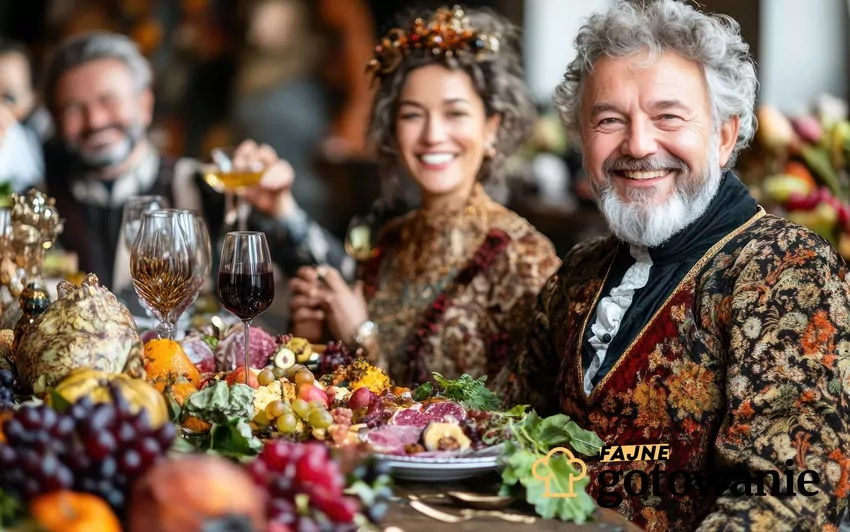 Król i królowa siedzący przy stole