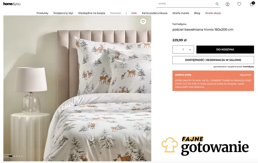 Pościel świąteczna z home&you, fot. home-you.com/pl Pościel świąteczna z home&you