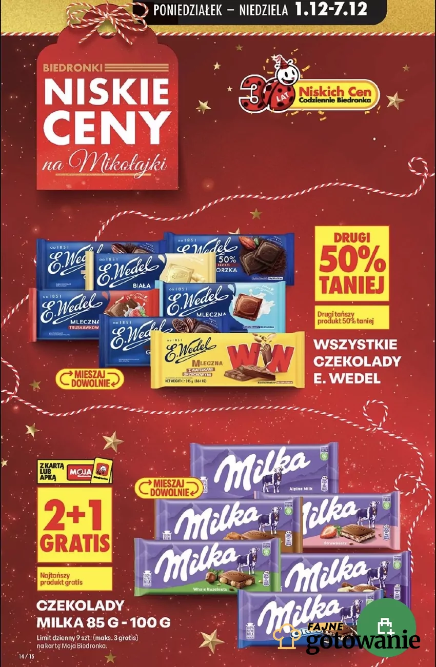 Spora ilość czekolad w gazetce jest na przecenie Promocje w Biedronce