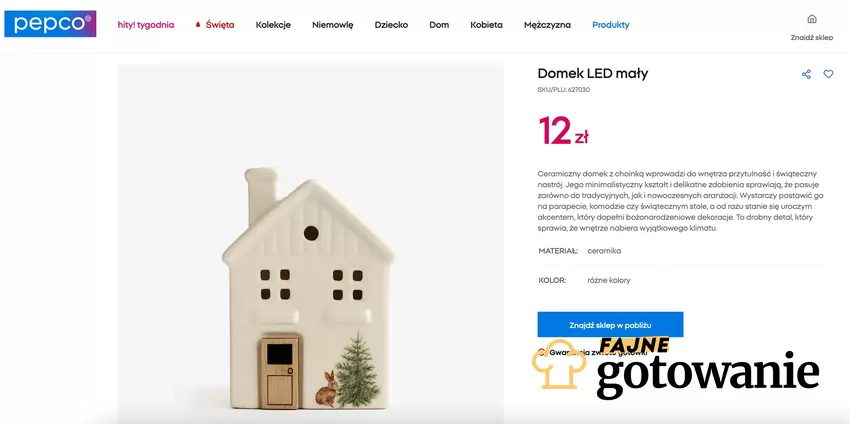 Domek ceramiczny LED z Pepco