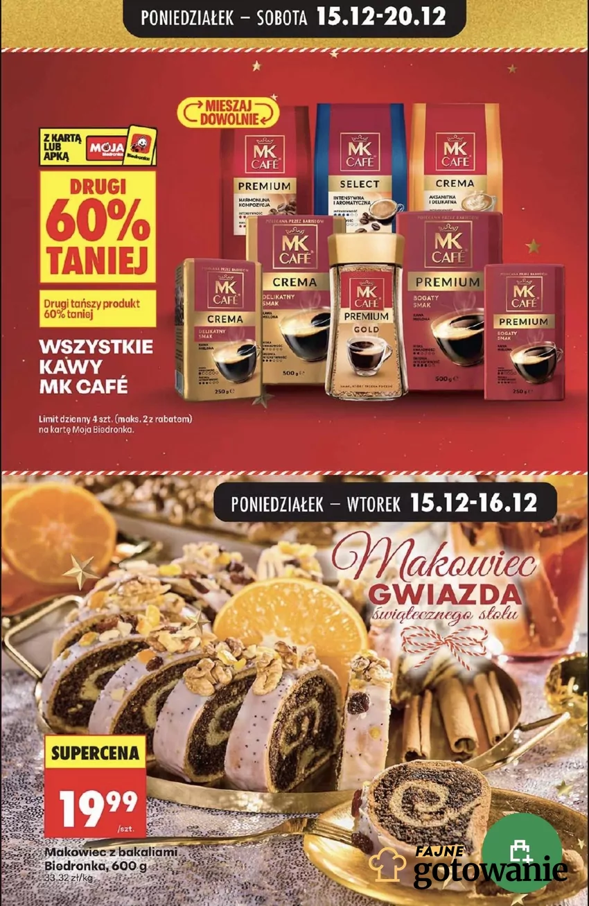 W super cenie jest makowiec z bakaliami - 19,99 zł/szt. Promocje w Biedronce