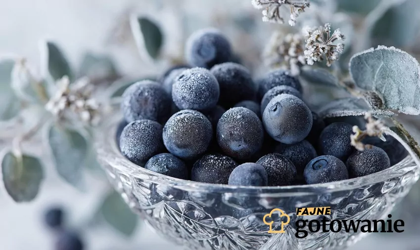 Mrożone borówki w szklanej misce