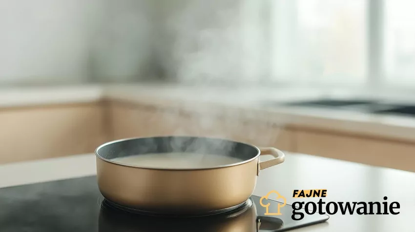 Gotowanie mleka w garnku