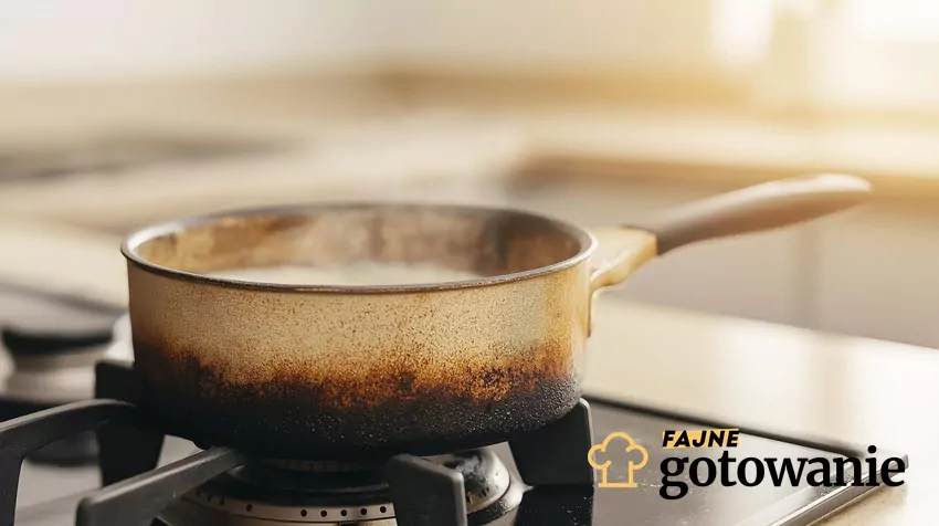 Gotowanie mleka w garnku