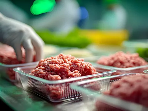 Ciemniejące mięso mielone z marketu