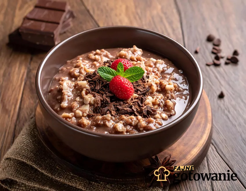 Owsianka czekoladowa z malinami