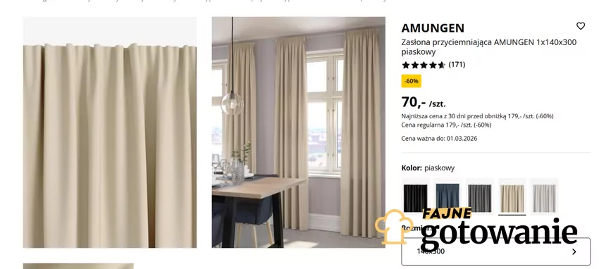 W promocji dostępne również inne kolory, np. piaskowy Jysk - gazetka