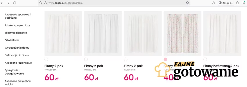 Oferta firan Pepco to ciekawe warianty, wśród których każdy znajdzie coś dla siebie, fot. pepco.pl Firany Pepco