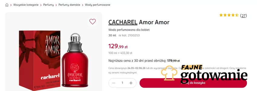 CACHAREL Amor Amor w świetnej cenie promocyjnej Rossmann - gazetka