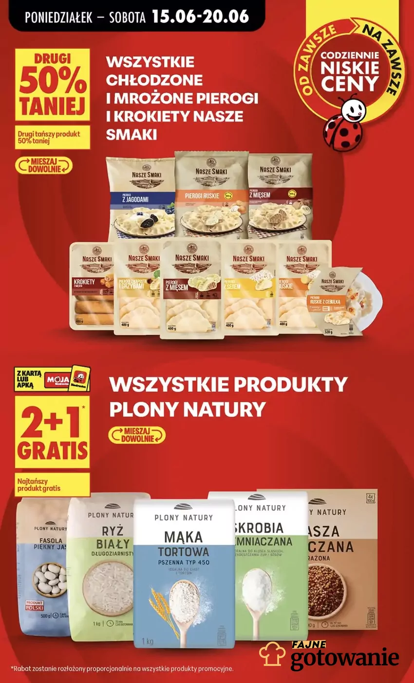 Wszystkie chłodzone i mrożone pierogi i krokiety Nasze Smaki dostaniesz teraz 50% taniej - do końca tygodnia w Biedronce Promocje w Biedronce
