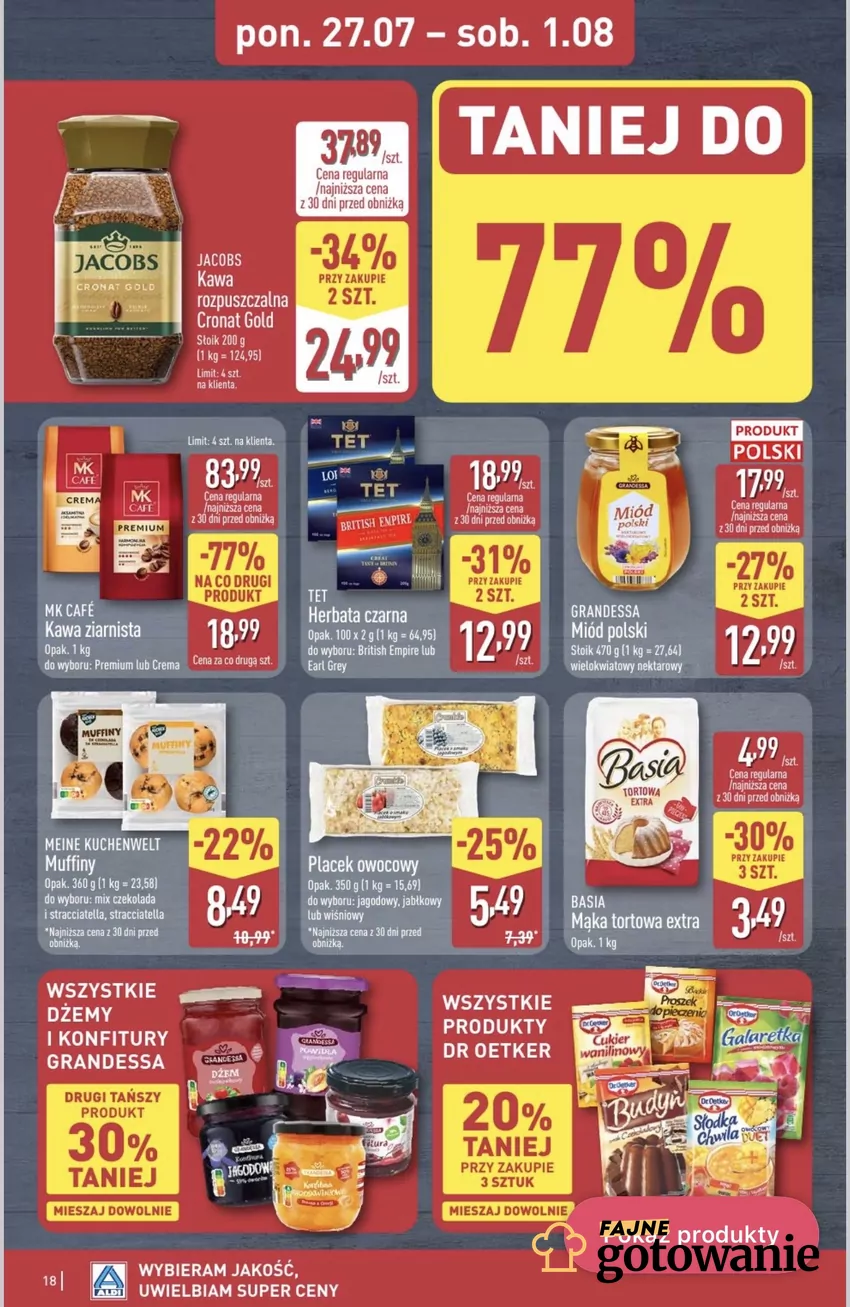 Kawa ziarnista MK CaFE (1 kg) z rabatem -77% na co drugi produkt w ALDI Promocje w ALDI
