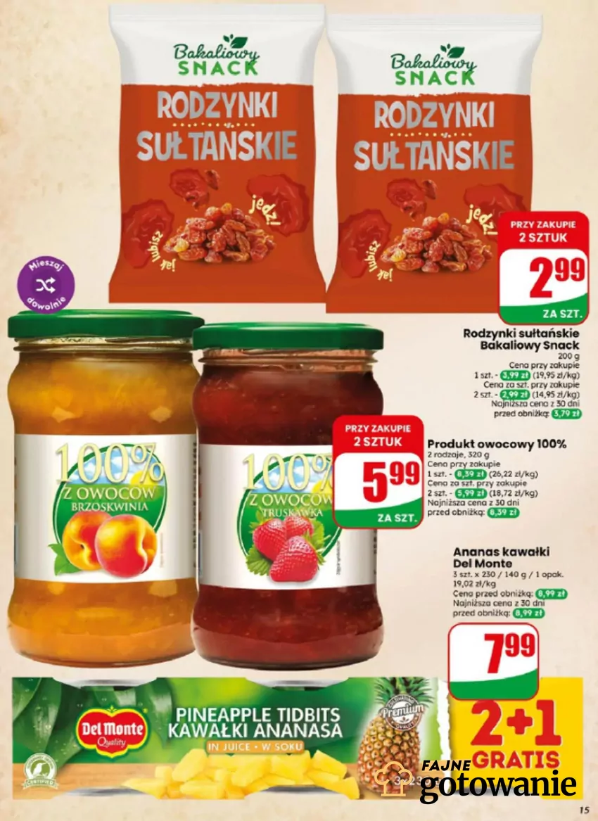 W promocji m.in. rodzynki produkty i owocowe Dino - gazetka