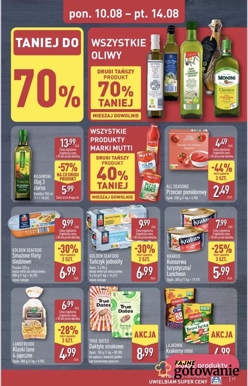 Wszystkie oliwy w promocji "drugi, tańszy produkt 70% taniej" Promocje w ALDI