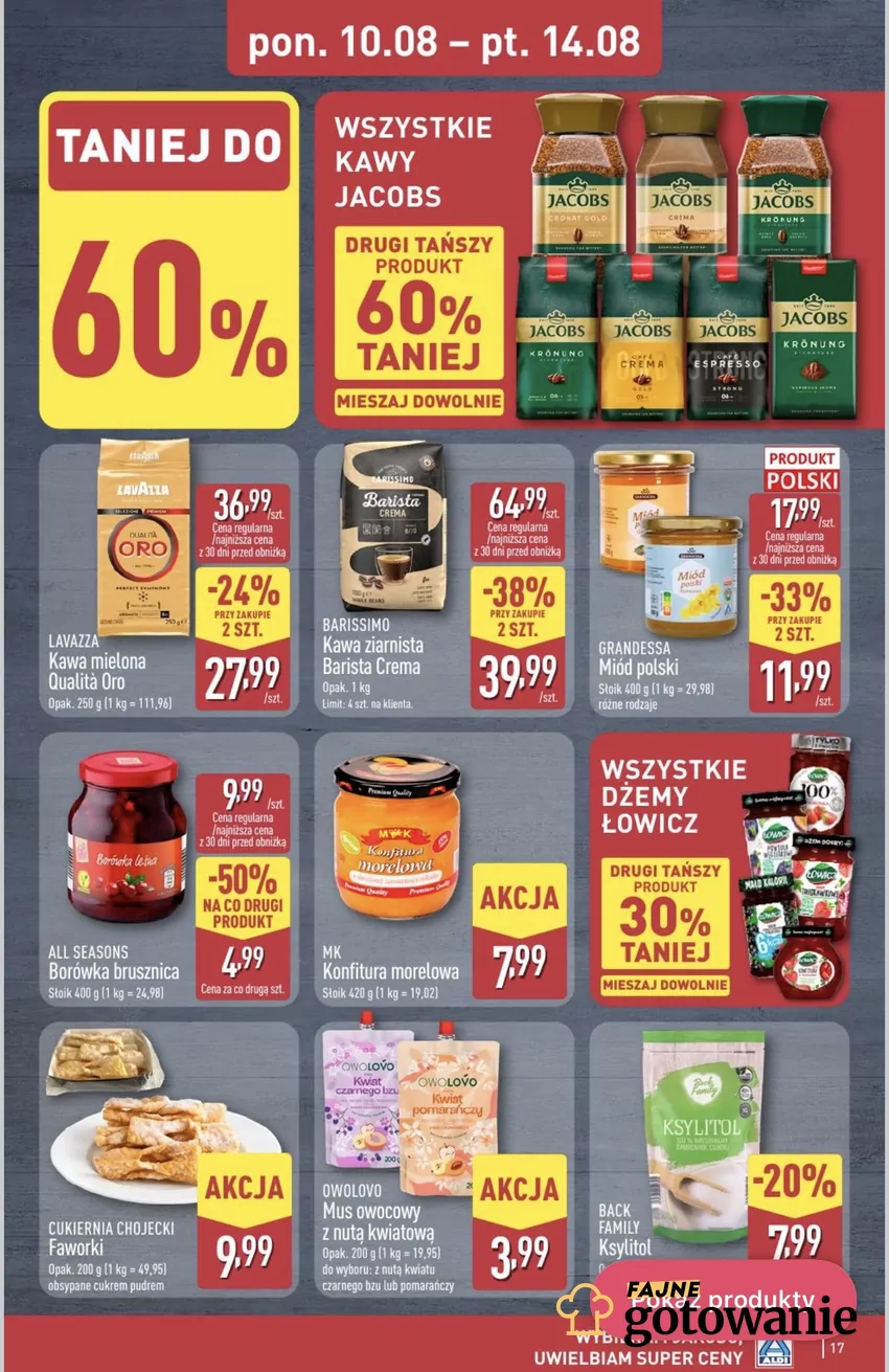 Wszystkie kawy Jacobs - "drugi, tańszy 60% taniej" w ALDI Promocje w ALDI