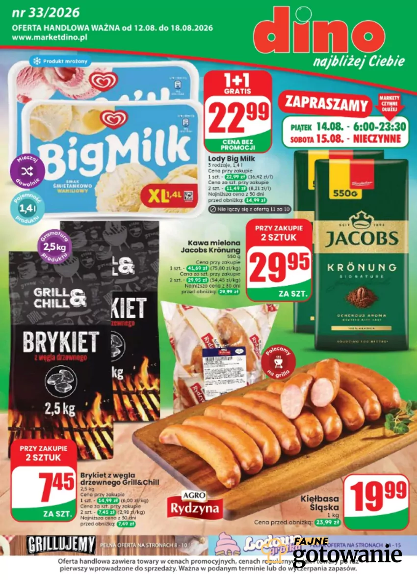 W promocji m.in. kultowa kawa, kiełbasa i lody Dino - gazetka