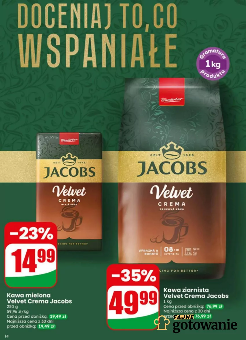 Kawa Jacobs w promocji -23% i -35% Dino - gazetka