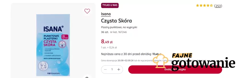 Plastry punktowe na wypryski za mniej niż 9 zł Rossmann - gazetka