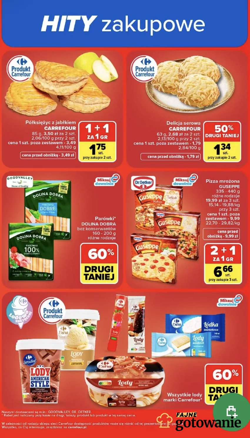 Pizza mrożona Guseppe (335-440 g) w promocji 2+1 za 1 grosz Promocje w Carrefour