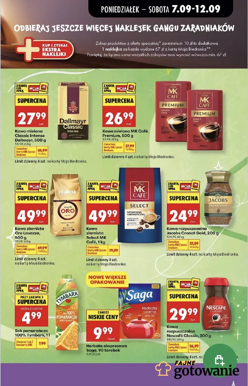 Kawa ziarnista MK Cafe Select (1 kg) w super cenie - 30 zł taniej Promocje w Biedronce